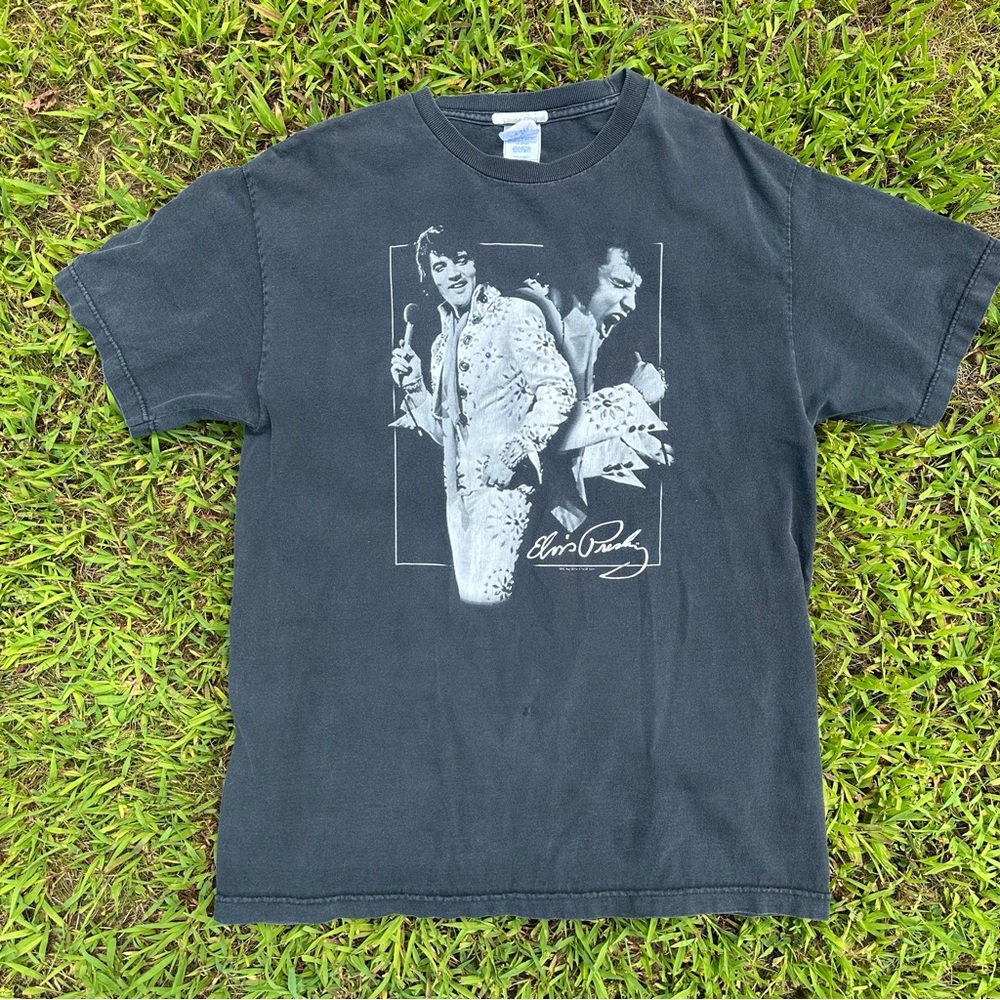 Vintage Black Elvis Presley T-shirt Size Large late 90s early 2000s